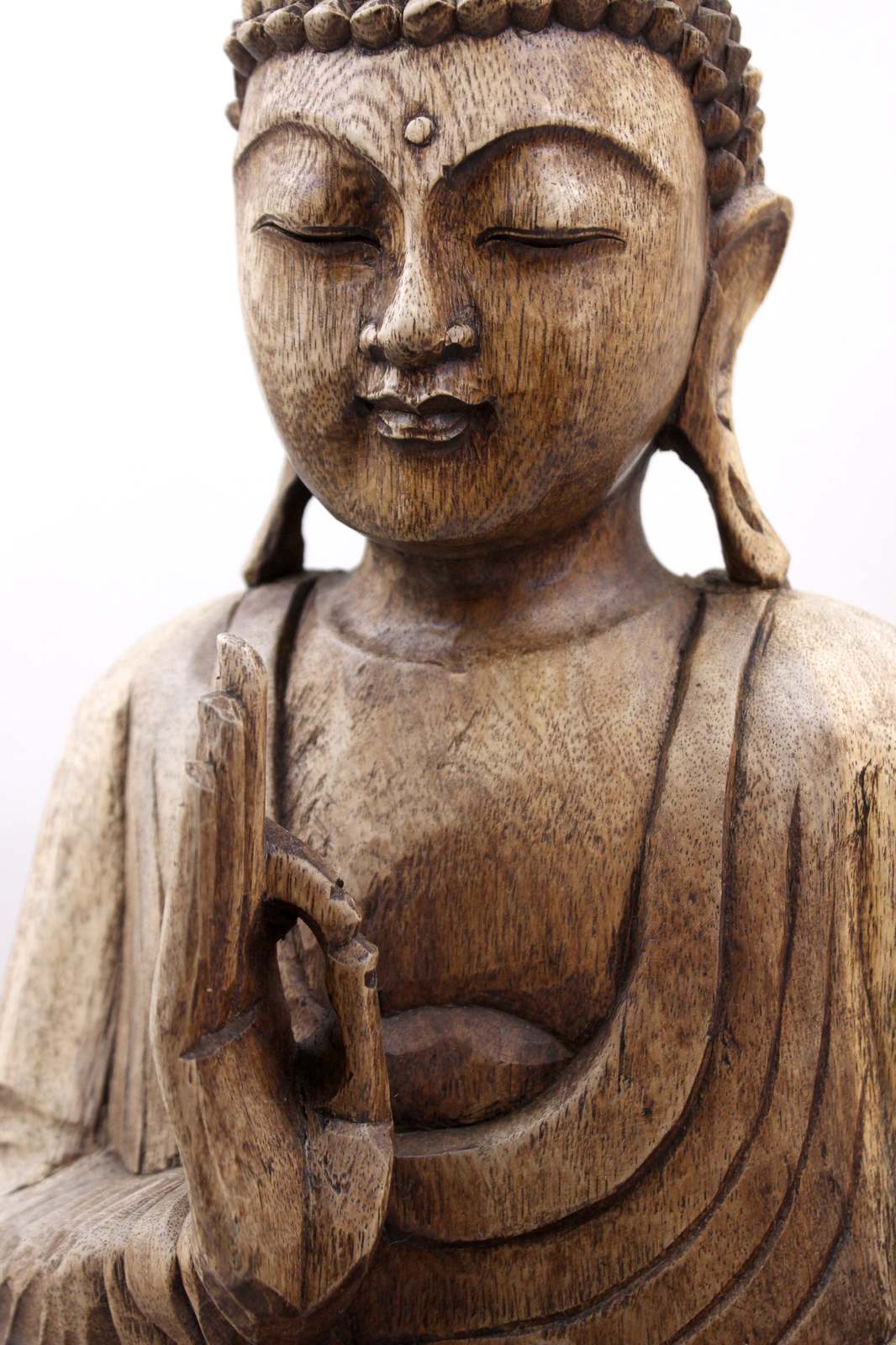 Lehrende Buddha Figur 48cm Vitarka Mudra Statue Holz Südostasien