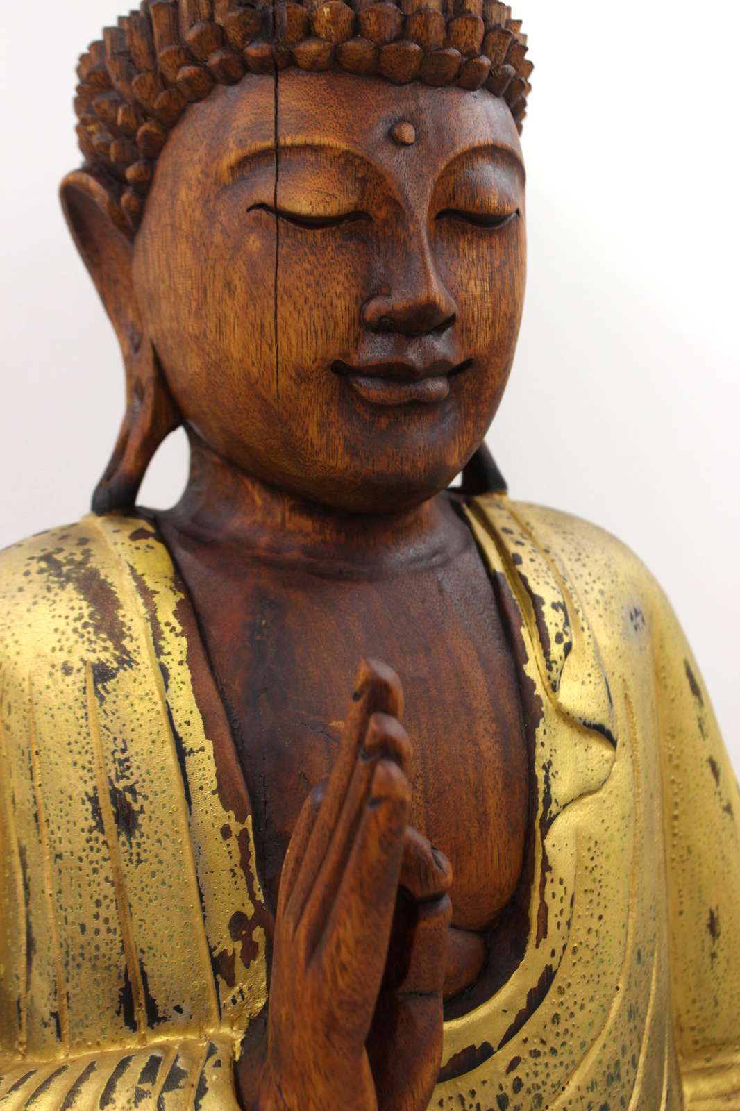 Lehrende Holz Buddha Figur 62cm Buddhistische Vitarka Statue