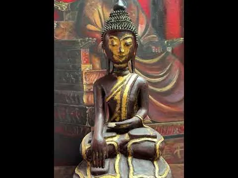 Lacquerware Buddha Statue Burma Skulptur 73 cm groß