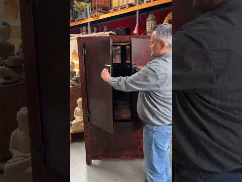 Großer China Schrank handbemalt alt - TV-Schrank 190cm